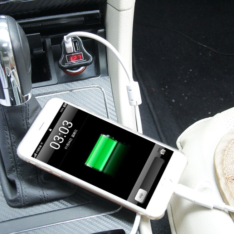 Mini Car Charger / Smart Car Battery Voltage Detector with LED Display for iPad & Smartphones & PSP(Black)