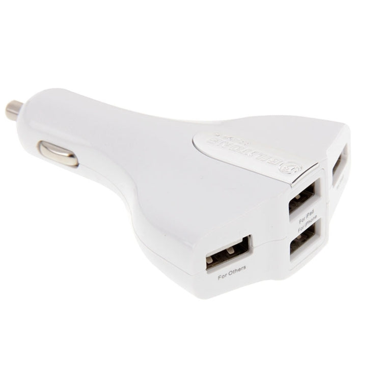 BiLiTong 5V (2.1A + 1A + 2.1A + 2.1A) 4-Ports USB Universal Car Charger for iPhone 6s & 6s Plus, iPhone 6 & 6 Plus, iPad Air 2 & Air, Galaxy S6 / S6 edge / S6 edge+ / Note 5 Edge, HTC, Sony(White)