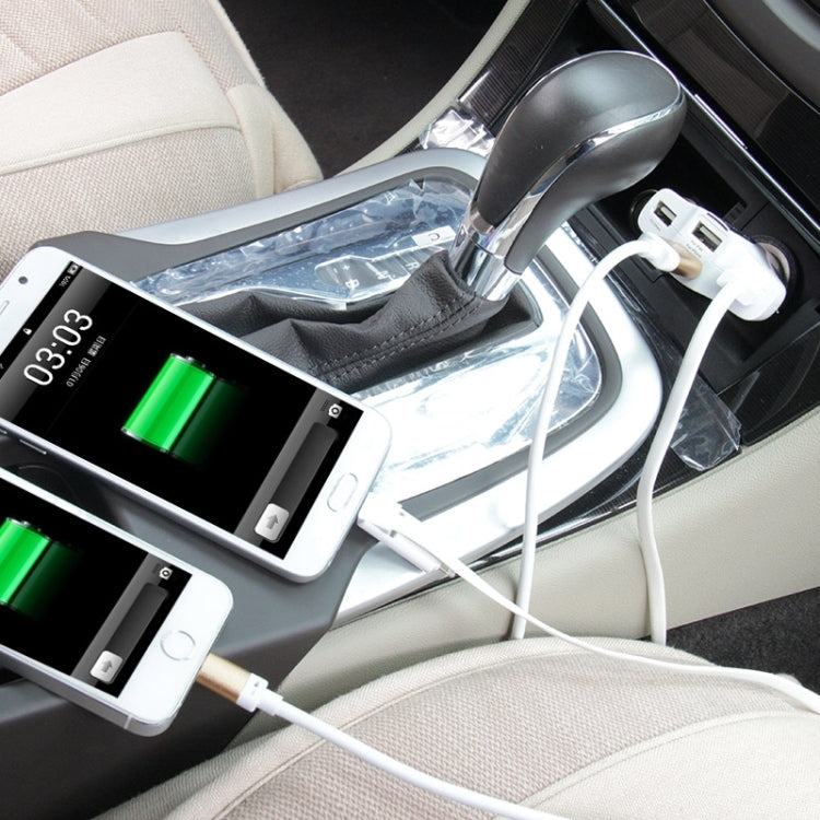 BiLiTong 5V (2.1A + 1A + 2.1A + 2.1A) 4-Ports USB Universal Car Charger for iPhone 6s & 6s Plus, iPhone 6 & 6 Plus, iPad Air 2 & Air, Galaxy S6 / S6 edge / S6 edge+ / Note 5 Edge, HTC, Sony(White)