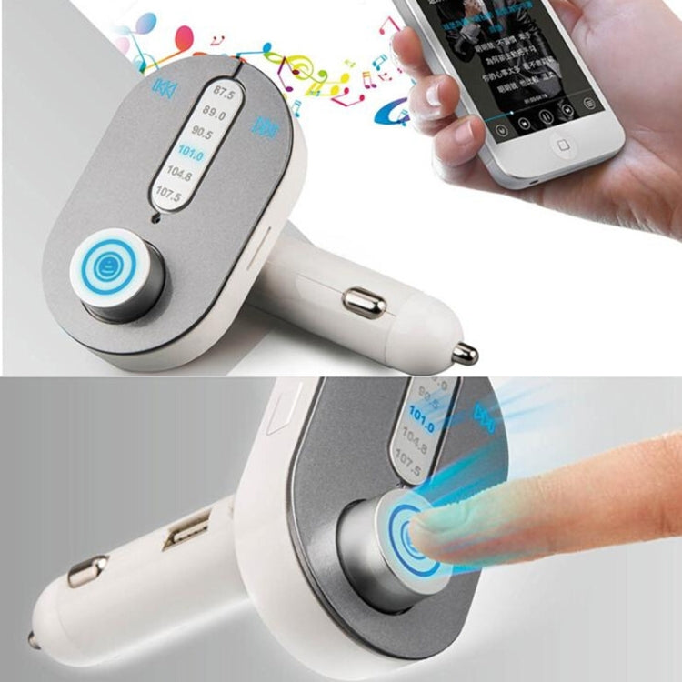 T9 180 Degrees Rotatable Car Bluetooth FM Transmitter, Support TF Card Music Play / Hands-free Answer Phone / Smart Phones Charging, for iPhone 6s & 6s Plus, iPhone 6 & 6 Plus, Galaxy S6 / S6 edge / S6 edge+ / Note 5 Edge