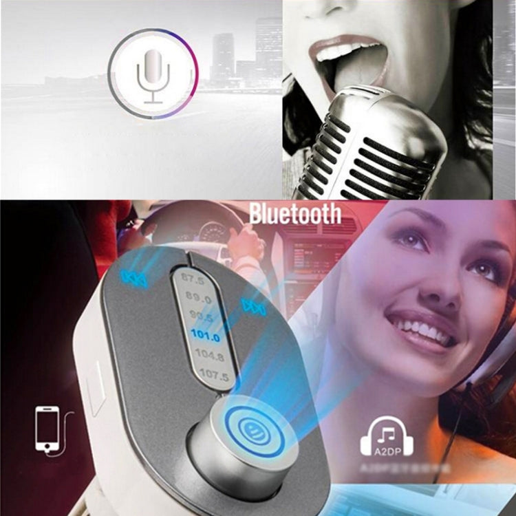 T9 180 Degrees Rotatable Car Bluetooth FM Transmitter, Support TF Card Music Play / Hands-free Answer Phone / Smart Phones Charging, for iPhone 6s & 6s Plus, iPhone 6 & 6 Plus, Galaxy S6 / S6 edge / S6 edge+ / Note 5 Edge