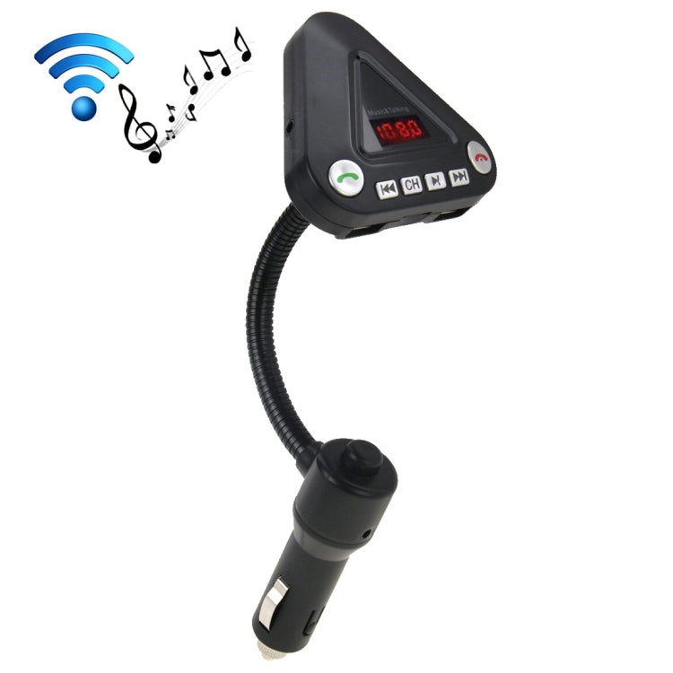 360 Degrees Rotatable Car Bluetooth FM Transmitter with Remote Control for iPhone 6s & 6s Plus, iPhone 6 & 6 Plus, Galaxy S6 / S6 edge / S6 edge+ / Note 5 Edge, Support TF Card Music Play / Hands-free Answer Phone / Smart Phones Charging(Black)