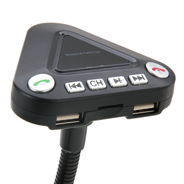 360 Degrees Rotatable Car Bluetooth FM Transmitter with Remote Control for iPhone 6s & 6s Plus, iPhone 6 & 6 Plus, Galaxy S6 / S6 edge / S6 edge+ / Note 5 Edge, Support TF Card Music Play / Hands-free Answer Phone / Smart Phones Charging(Black)