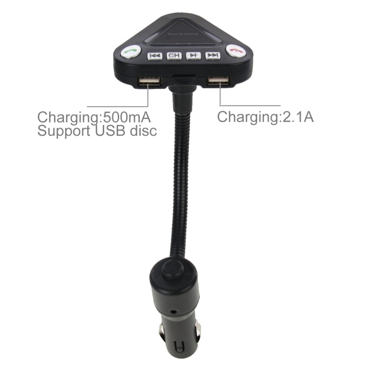 360 Degrees Rotatable Car Bluetooth FM Transmitter with Remote Control for iPhone 6s & 6s Plus, iPhone 6 & 6 Plus, Galaxy S6 / S6 edge / S6 edge+ / Note 5 Edge, Support TF Card Music Play / Hands-free Answer Phone / Smart Phones Charging(Black)