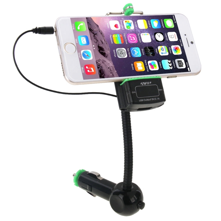 Universal 360 Degrees Rotatable Car Phone Holder with FM Transmitter & Smart Phones USB Charging Function for iPhone 6s & 6s Plus, iPhone 6 & 6 Plus, iPhone 4 & 4S, Galaxy S6 / S6 edge / S6 edge+ / Note 5 Edge, HTC, Sony(Black)