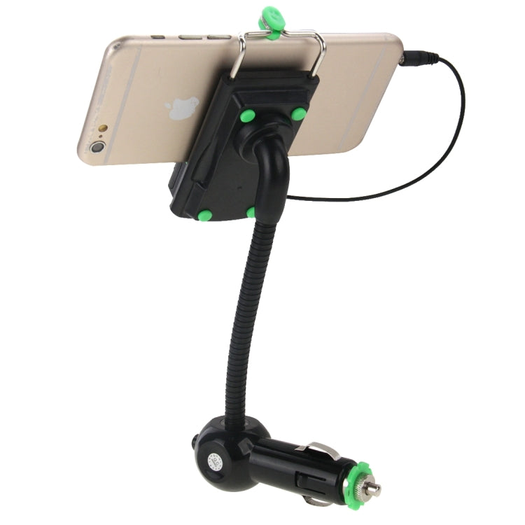 Universal 360 Degrees Rotatable Car Phone Holder with FM Transmitter & Smart Phones USB Charging Function for iPhone 6s & 6s Plus, iPhone 6 & 6 Plus, iPhone 4 & 4S, Galaxy S6 / S6 edge / S6 edge+ / Note 5 Edge, HTC, Sony(Black)
