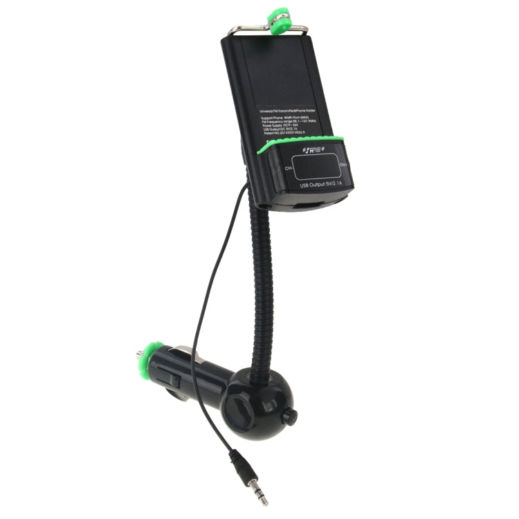 Universal 360 Degrees Rotatable Car Phone Holder with FM Transmitter & Smart Phones USB Charging Function for iPhone 6s & 6s Plus, iPhone 6 & 6 Plus, iPhone 4 & 4S, Galaxy S6 / S6 edge / S6 edge+ / Note 5 Edge, HTC, Sony(Black)