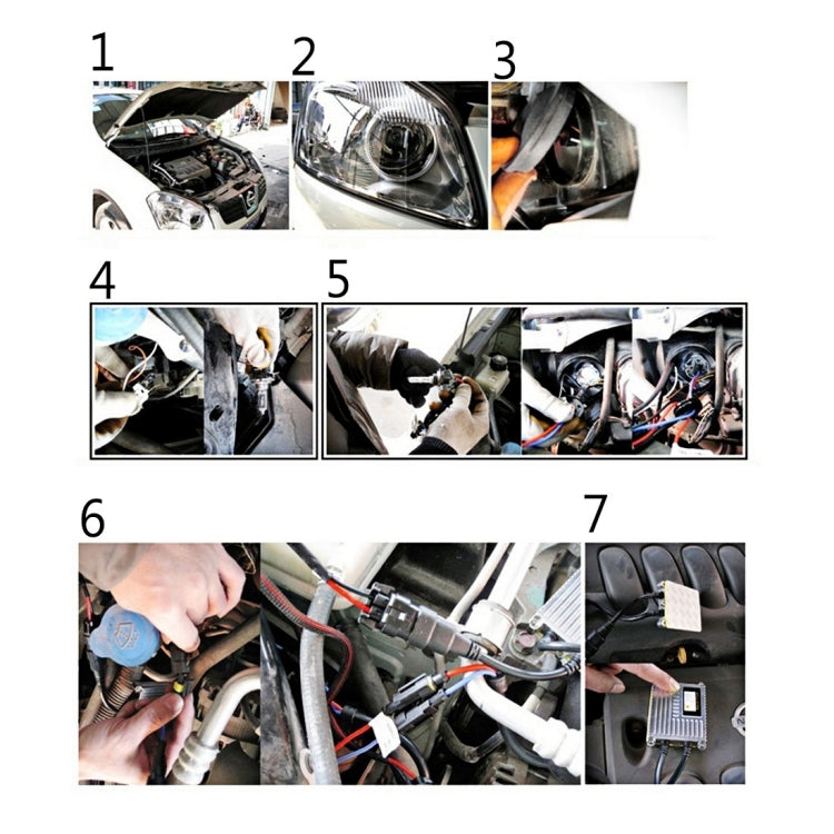 DC12V 35W H13-3HID Xenon Light Single Beam Super Vision Waterproof Head Lamp with One Cable, Color Temperature: 6000K, Pack of 2