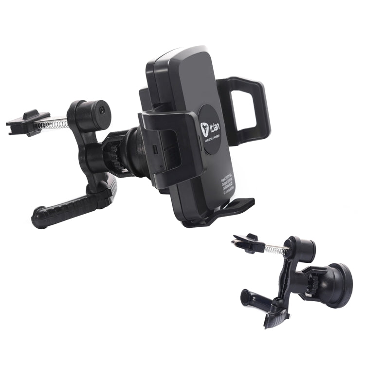 Itian C1+ 360 Degree Rotatable Universal Car Cup & Air Vent Mount Holder Stand with Qi Standard Wireless Charger , For iPhone, Galaxy, Huawei, Xiaomi, Lenovo, Sony, LG, HTC and Other Smartphones(Black)