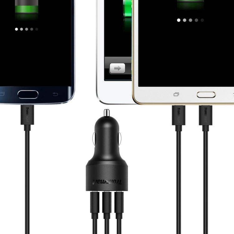 Tronsmart Qualcomm Quick Charge 3.0 USB Port + Dual 2.4A USB Port Car Charger for Samsung, Motorola, HTC, Google, LG, Huawei, Nokia, Xiaomi, OnePlus(Black)