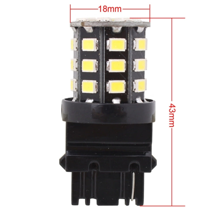 2 PCS T25 3.3W 330LM 6500K White Light 2835 SMD Single Wire 33 LED Car Brake / Steering Light Bulb,  DC12V