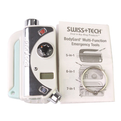 7 in 1 Emergency Tool (Glass Breaker / Seat Belt Cutter / Sonic Alarm / LED Flashlight / Emergency Flasher / Thermometer / Digital Tire Gauge)(Silver)