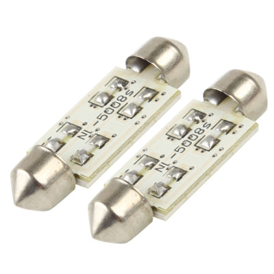 39mm White 8 LED 5050 SMD Car Signal Light Bulb (Pair)