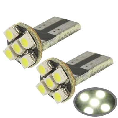 T10 White 5 LED 3528 SMD Car Signal Light Bulb (Pair)