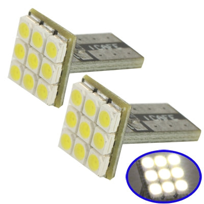 T10 White 9 LED 3528 SMD Car Signal Light Bulb (Pair)