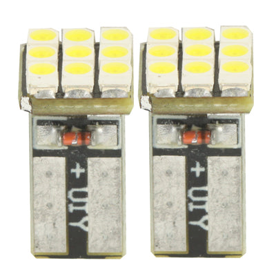 T10 White 9 LED 3528 SMD Car Signal Light Bulb (Pair)
