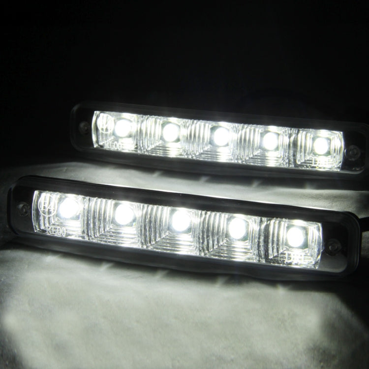 High Power Car White 2 x 5 LED Daytime Running Light