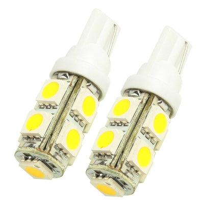 T10 Warm White 9 LED 5050 SMD Car Signal Light Bulb (Pair)