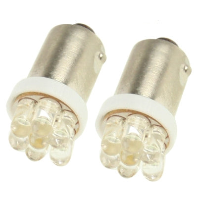 BA9S Day White 7 LED Car Signal Light Bulb (Pair)
