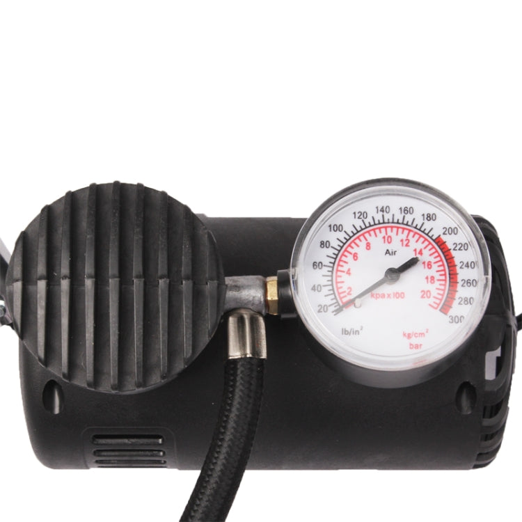 Portable Mini Auto Electric Air Compressor with Car Charger (300 PSI / DC 12V)(Black)