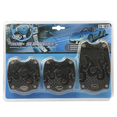 3pcs Non-slip Car Pedal Cover Foot Board for Vehicle Brake Clutch Accelerator (Red, Blue and Yellow Three Colors Random Delivery)