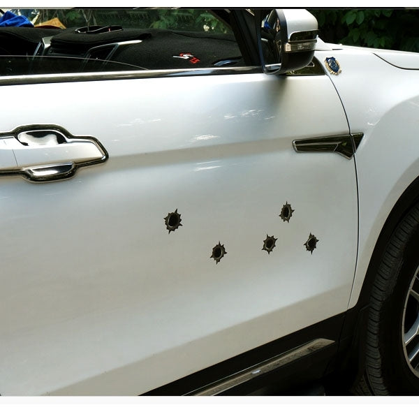 6 in 1 Anti-scratch Bullet Hole Decoration Car Sticker, Size: 4cm x 4cm