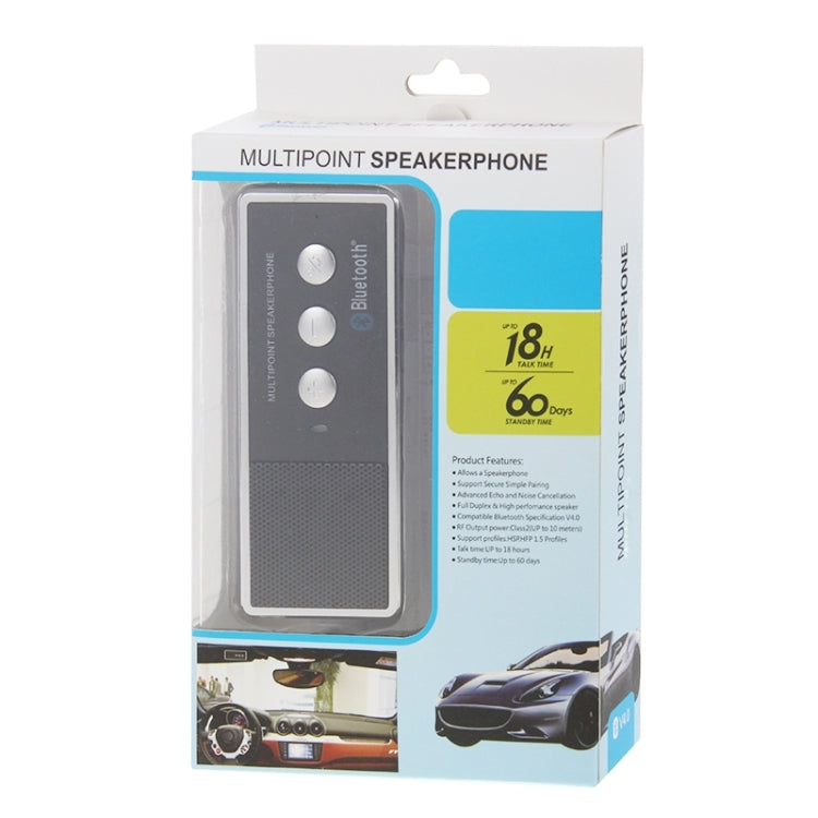 Car Bluetooth Hands-free Kit with Car Charger, Support Music Play & Hands-free Answer Phone Function
