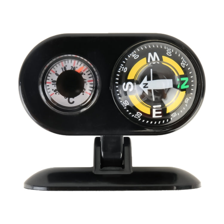 2 in 1 Guide Ball Car Guidance Compass Thermometer Cars Auto Dashboard(Black)