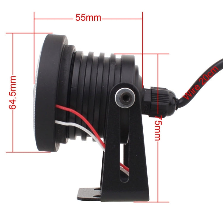 2 PCS 2.5 inch 10W 900LM White + Yellow Light 6500K Waterproof LED Eagle Eye Light for Vehicles, DC 12V, Cable Length: 20cm(Black)