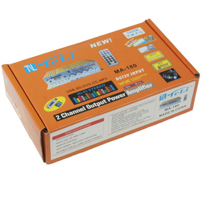 USB / SD / MMC card / DVD / CD / MP3 2 Channel Output Power Amplifier, Digital Player 20W + 20W (MA-180)