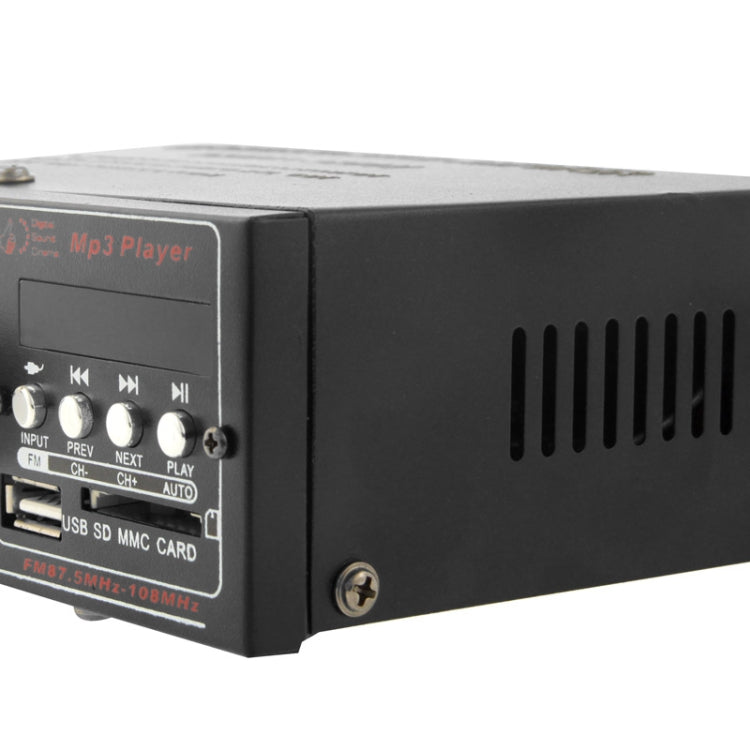 HiFi Stereo Audio MP3 Power Amplifier with Remote Control, Support FM USB SD MMC Card, Digital Player 180W + 180W (AK-699D)(Black)