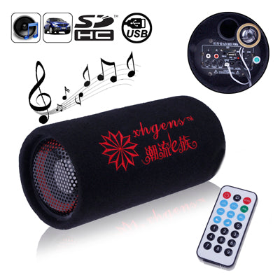 5 inch Round Shape Stereo Motorcycle / Car Subwoofer, Support TF Card & U Disk Reader, with Remote Control (US Plug)(Black)