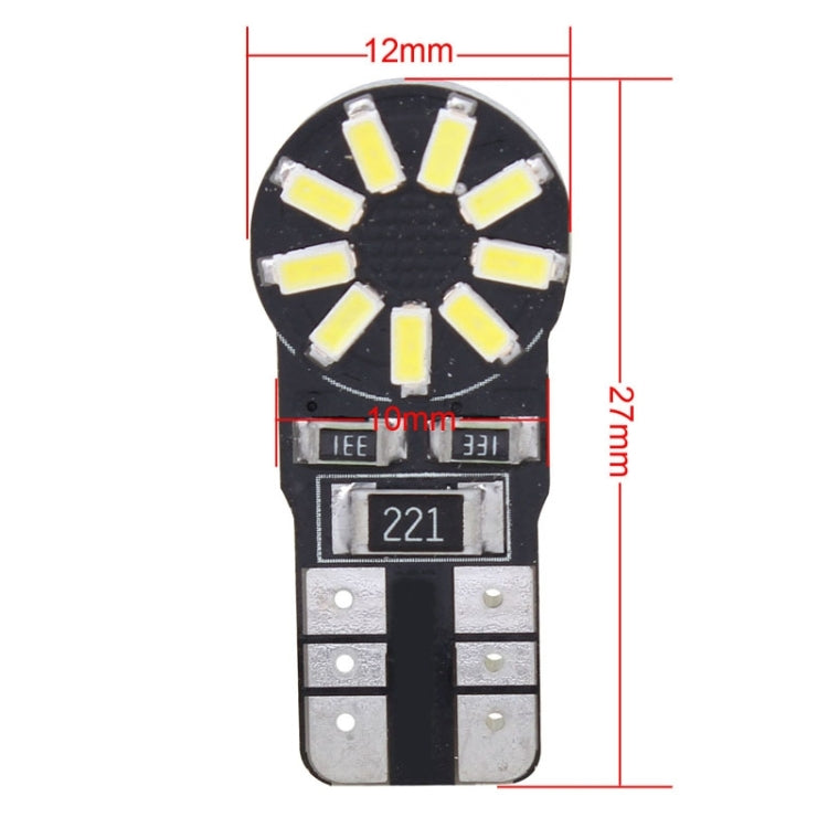 2 PCS T10 2W 216LM White Light 18 LED SMD 3014 Canbus Decode Car Clearance Lights Lamp, DC 12V