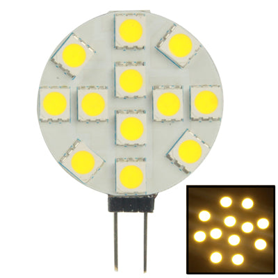 G4 Warm White Car Marine Cabinet Light Bulb, 12 LED 5050 SMD, DC 12V