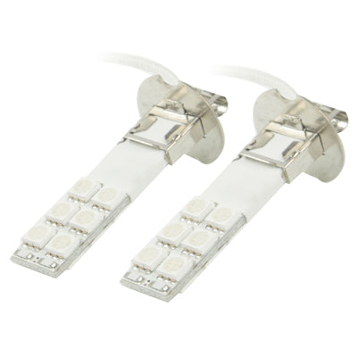 H3 Car Blue 12 LED 5050 SMD Fog Light Bulb, DC 12V (Pair)