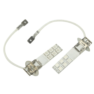 H3 Car Blue 12 LED 5050 SMD Fog Light Bulb, DC 12V (Pair)