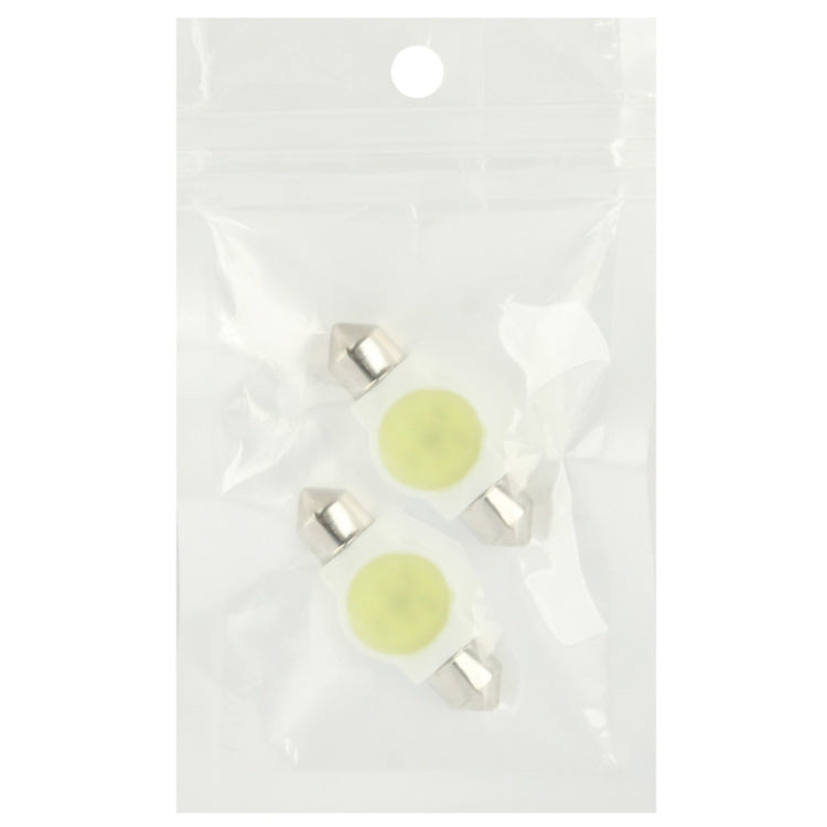 31mm 1W White Ceramic LED Car Signal Light Bulb, DC 12V (Pair)