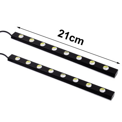White 2 x 8 LED Waterproof Eagle Eye DIY Rogue Light, Length: 21cm (Pair), Black