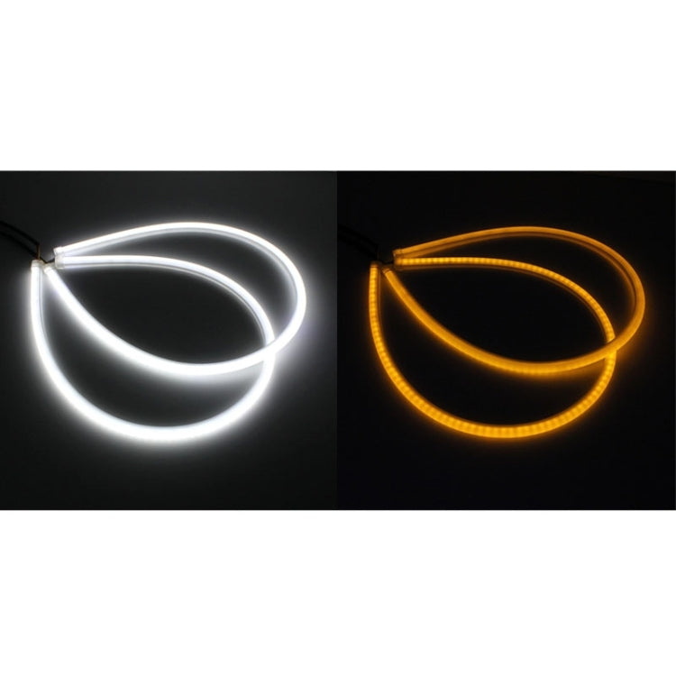 2 PCS  6W 360LM 6500K 597-577nm White + Yellow Wired LED Tube Daytime Running Light DRL Steering Lamp, DC12V, Lamp Length:60cm