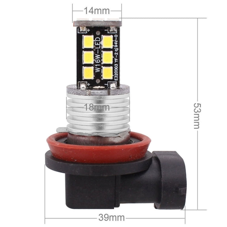 2 PCS H8 3W White LED 300LM SMD 2835 Car Rear Fog Lamp / Backup Light for Vehicles, DC 12V