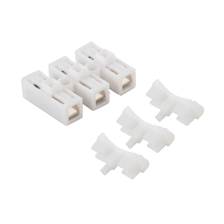 100 PCS 3 Way Push Quick Cable Connector Terminal Wiring Terminal 220V 2A(White)