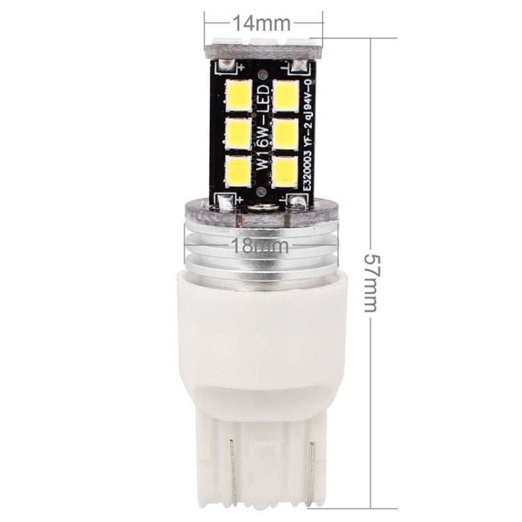 2 PCS T20 Double Wires 3W White LED 300LM SMD 2835 Car Rear Fog Lamp / Backup Light for Vehicles, DC 12V