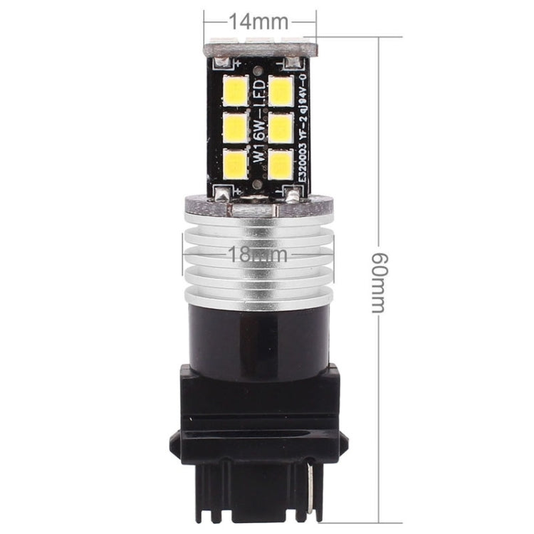 2 PCS T25 Single Wire 3W White LED 300LM SMD 2835 Car Rear Fog Lamp / Backup Light for Vehicles, DC 12V