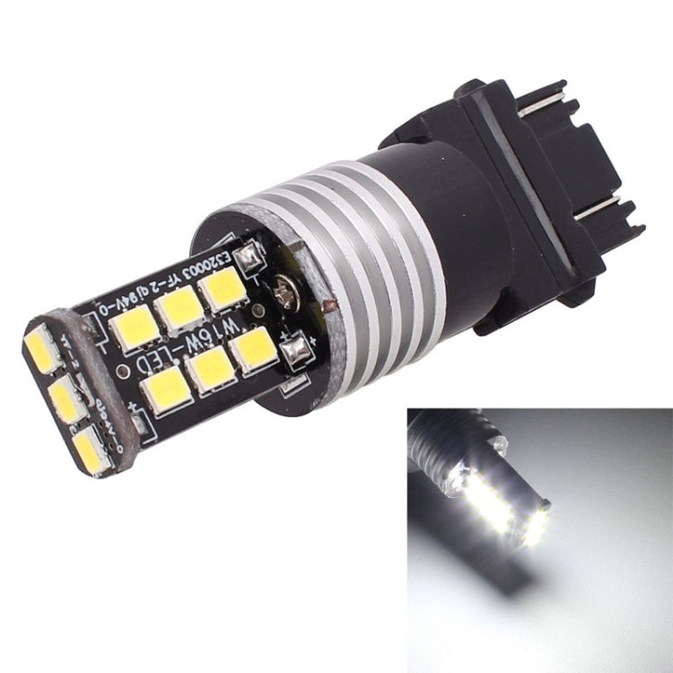 2 PCS T25 Double Wires 3W White LED 300LM SMD 2835 Car Rear Fog Lamp / Backup Light for Vehicles, DC 12V