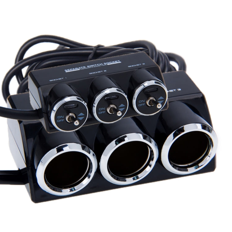 Kashimura KX-144 3 in 1 Separate Switch Socket Car Power Adapter Car Cigarette Lighter