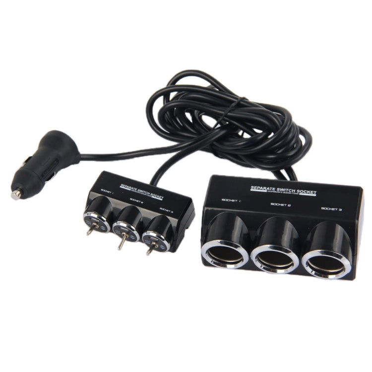 Kashimura KX-144 3 in 1 Separate Switch Socket Car Power Adapter Car Cigarette Lighter