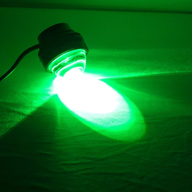 2 PCS 15F 15W Green Light 3 LED Metal Eagle Eyes Car Flash Light Lamp, Constant Current, Wire Length: 95cm