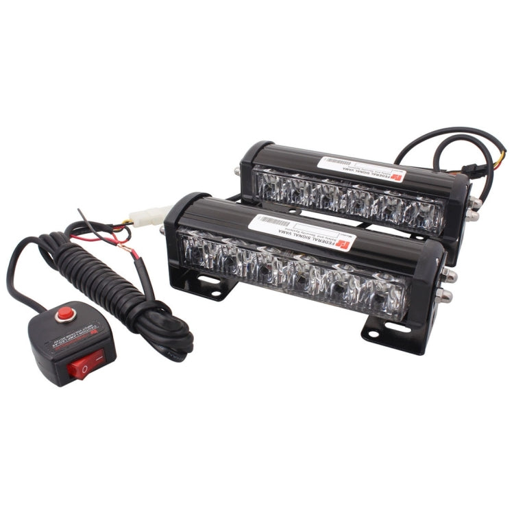 2 PCS  6 inch 6 LED 2 x 18W Car Flash Warning Light Yellow Change White Waterproof Emergency Light, DC 12V