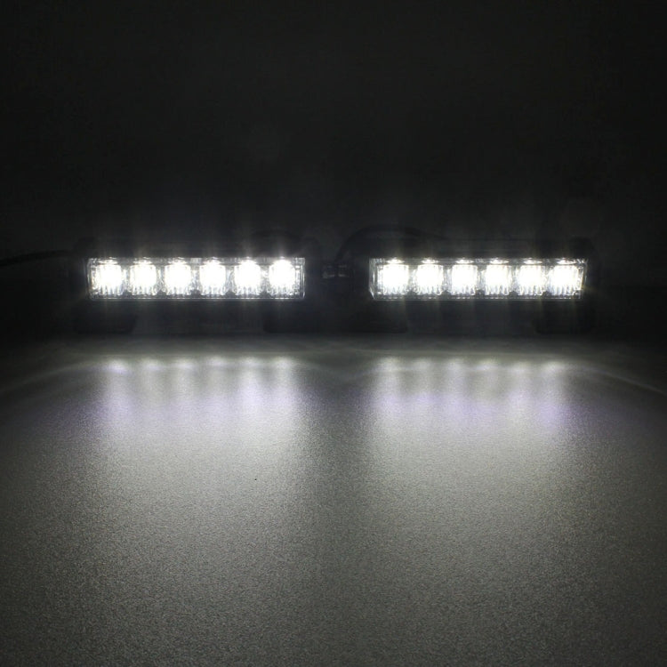 2 PCS  6 inch 6 LED 2 x 18W Car Flash Warning Light Yellow Change White Waterproof Emergency Light, DC 12V