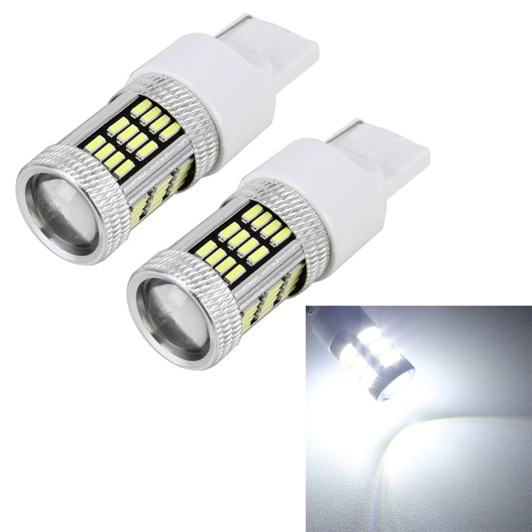2PCS  T20 W21W 7440 10W 540LM White Light 54 LED 4014 SMD Car Brake Light Fog Lights Bulb, DC 12V